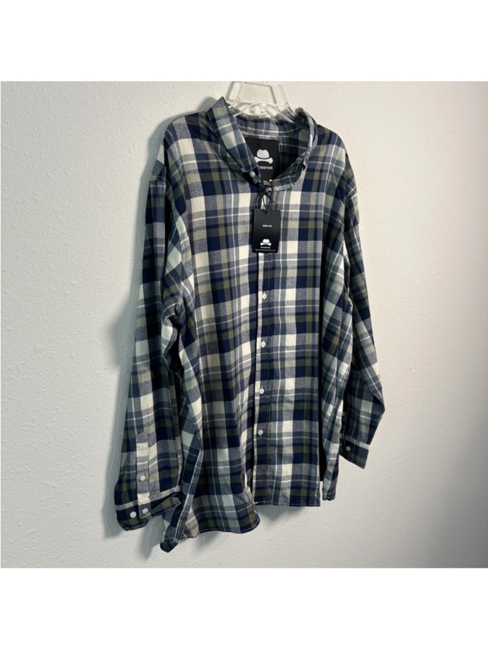 NWT Winston Mens Plaid Shirt Long Sleeve Button Down Size 2XL 100% Cotton NEW - Picture 5 of 12
